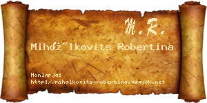 Mihálkovits Robertina névjegykártya
